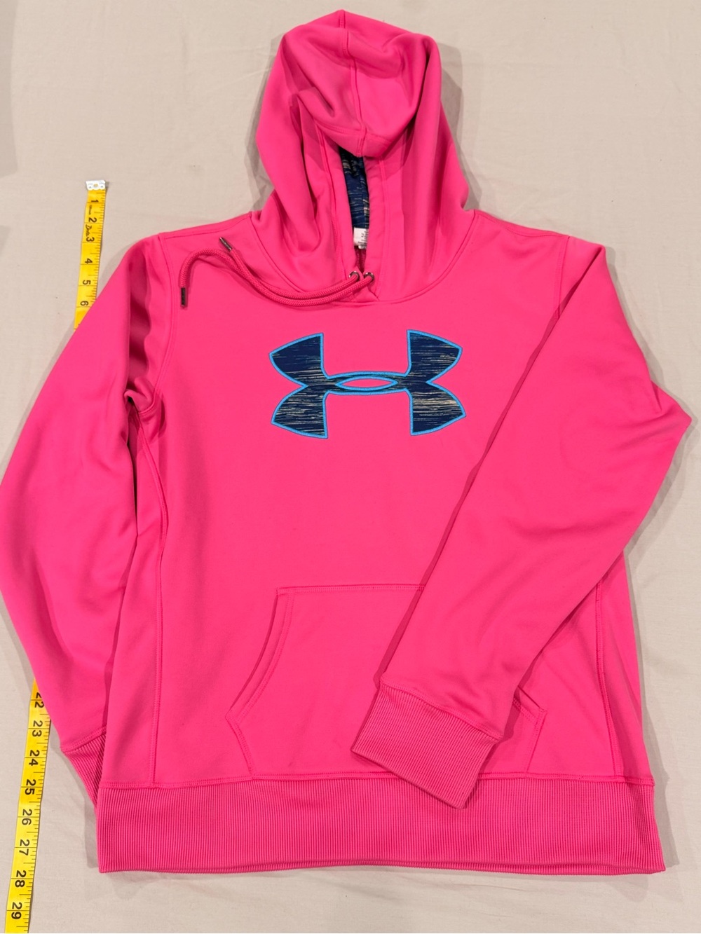 Under Armour Kids Hot Pink Hoodie with Blue Logo